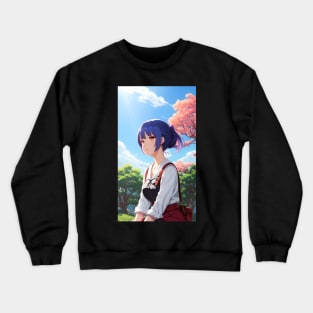 Anime Girl With Blue Hair 01 Crewneck Sweatshirt